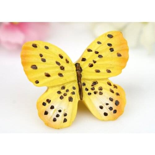 10Pcs/Lot Child Cartoon Yellow Spot Butterfly Kitchen Cabinet Handle and Knobs
