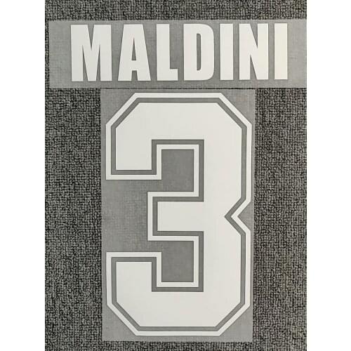 1991-1992 Retro #3 Maldini #9 Van Basten Nameset Printing iron Transfer Badge