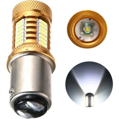 2pcs BA15S 1156 P21W 1157 P21/5W BAY15D Car LED DRL Turn Signal Light Bulb Auto Brake Reverse Lamp 4014 32SMD+1CREE White DC 12V