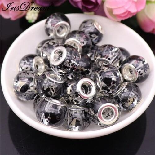 20Pcs 16mm Big Round Flower Large Hole Crystal Spacer Glass Beads for DIY Jewelry Making fit Original Pandora Bracelet Necklace