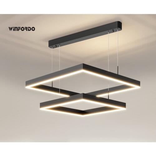 Modern Chandelier Home Lighting Square bedroom Mounted Chandelier Lighting study Hanging Lamp Winfordo Lighting