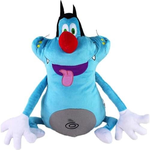 36cm Cartoon Anime Oggy and the Cockroaches Plush Toy Fat Cat Stuffed Animal Doll Birthday Gift for Children