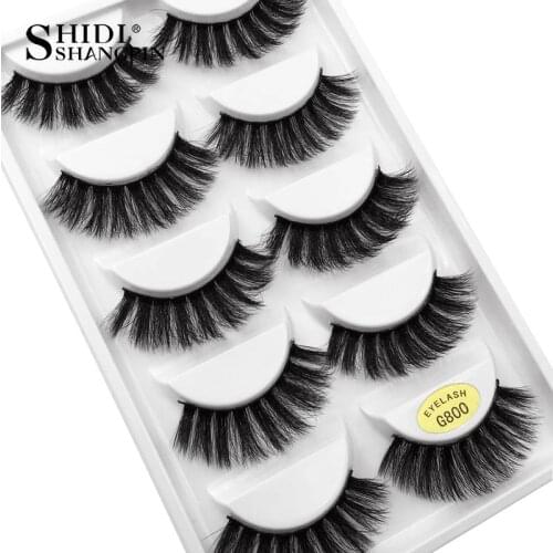 SHIDISHANGPIN 5 Pairs 3d eyelashes natural thick 3d mink lashes soft fluffy dramatic eyelash for false eyelashes make up cilios