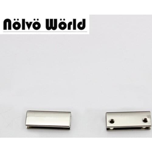 50pcs 9 colors 25X10mm 1 inch handbag decoration end clips by screws,silver color square strap cover clasp