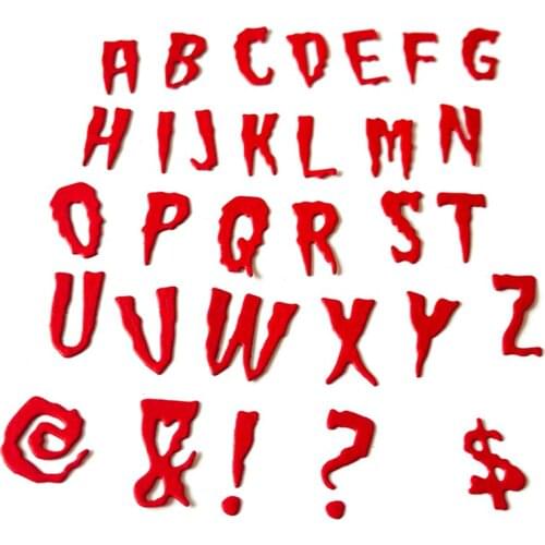 Alphabet Letters Metal Cutting Dies Stencil Scrapbooking Halloween DIY Album Stamp Paper Card Embossing Decor Craft