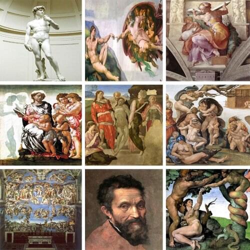 Great Painter of Italian Renaissance Michelangelo Series 5D DIY Diamond Painting Full Square/Round Diamond Embroidery Sale