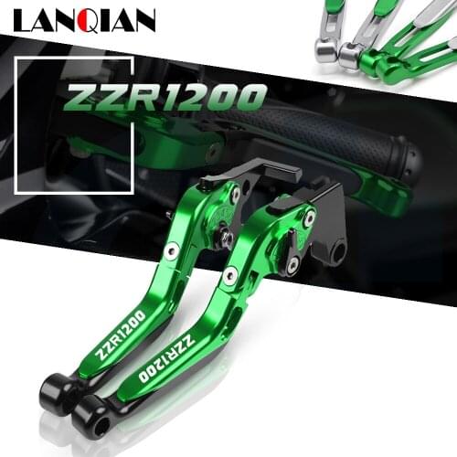 For Kawasaki ZZR1200 Motorcycle Aluminum Adjustable Folding Extendable Brake Clutch Levers ZZR 1200 2002 2003 2004 2005 Parts