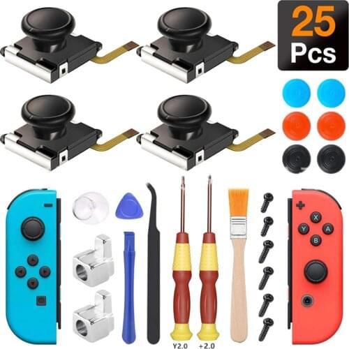 Veanic 4-Pack 3D Replacement Joystick Analog Thumb Stick for Switch Joy-Con Controller for Nintendo Switch Game accessories