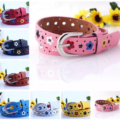 Hollow Butterfly Flowers Children Belt Boys and Girls Brand PU Leather Adjustable Belts Women Waistband