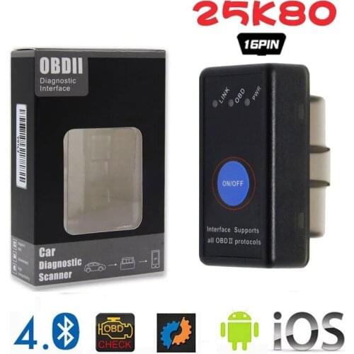 New Mini Elm327 Bluetooth4.0 OBD2 V1.5 Elm 327 V1.5 OBD 2 Car Diagnostic-Tool Scanner Elm-327 OBDII Adapter Auto Diagnostic tool