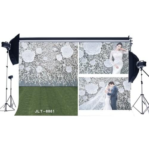 Photography Backdrops Valentines Day Cherry Blossom Flower Green Grass Field Lover Wedding Party Event Portraits Background