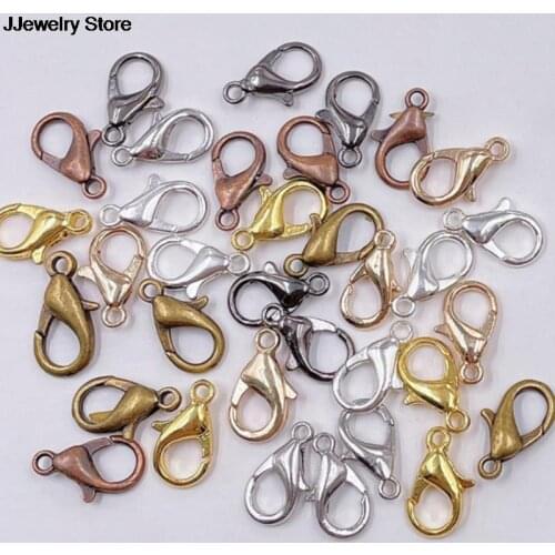 10mm/12mm/14mm/16mm Plated Fashion Jewelry Findings,Alloy Lobster Clasp Hooks for Necklace&Bracelet Chain DIY