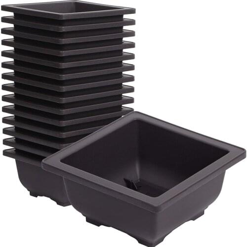 15 PCS 4.7 Inch Flower Pot, Square Plastic Bonsai Training Pot, Flower Succulent Flower Pot Container, for Garden, Interior, Hom