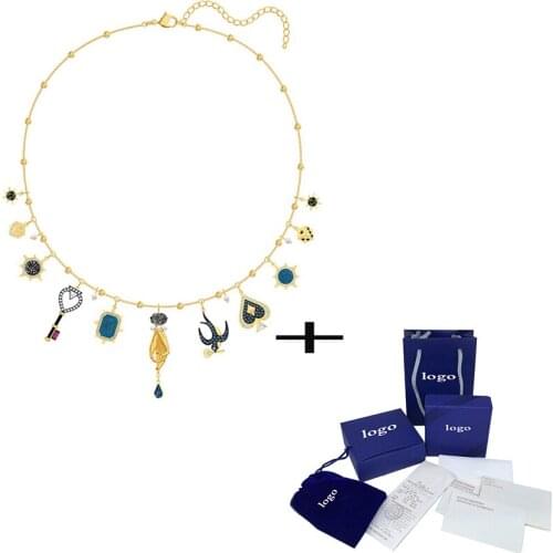 Exquisite Fashion TAROT MAGIC Mysterious Lucky Symbol Necklace Colored Bird Key Decoratiop Spades Crystal Ladies