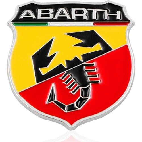 3D 3M Car Abarth Metal Adhesive Badge Emblem logo Decal Sticker Scorpion For All Fiat Abarth 124/125/125/500 Car-Styling