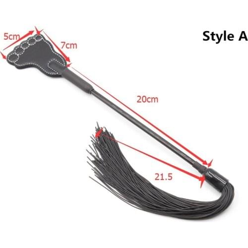 Leather Sole Spanking Paddle with Silicone Tassel for Fetish Slave Role Play Couples Flirting Adults Games Sex Whip Toys