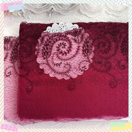 15Yards 19cm 13cm Beautiful Flower Embroidered Lace Trim Crafts DIY Sewing Mesh Trimming Fabric for Bra Underwear Decor