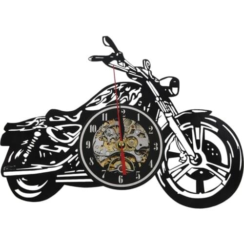 Motorcycle acrylic Record Wall Clock Motorcycle Time Clocks Watch House Motorbike Wall Art Decor Clock