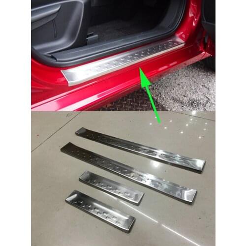 Outer Door Sill Cover Threshold for 2015-2017 Mazda 2 DEMIO Hatchback Steel Pedal Protector Scuff Plate