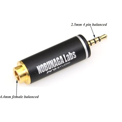 Hi-end 2.5mm TRRS Balanced Male to 4.4mm Balanced Female Gold Plated Audio Connector Adapter