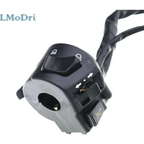 LMoDri Handlebar Control Switch 7/8" 22mm Motorcycle Handlebar Switches with Horn Turn Signal High Low Beam Control With Wire