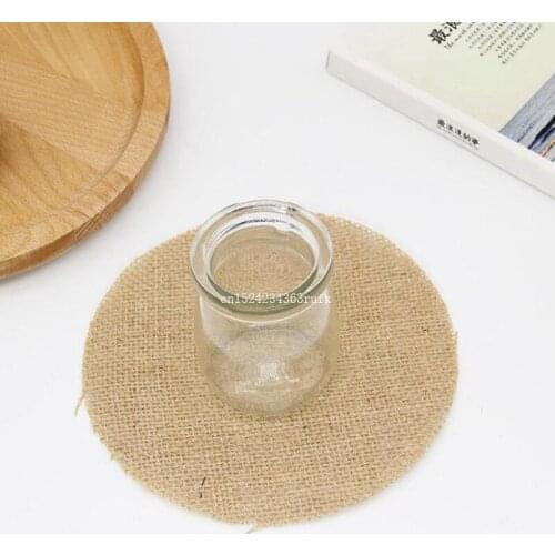 500pcs Cup Coasters Natural Jute Burlap Hessian Placemats Vintage Rustic Wedding Decoration Mariage Wedding Supplies
