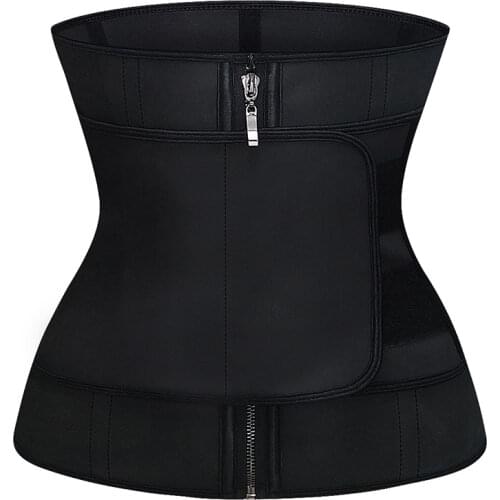 Abdominal Belt High Compression Zipper Plus Size Latex Waist Cincher Corset Underbust Body Fajas Sweat Waist Trainer Shapewear