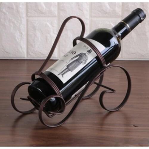 European-style S-shaped portable wine rack Creative wine rack Retro wrought iron home decoration ornaments wine holders