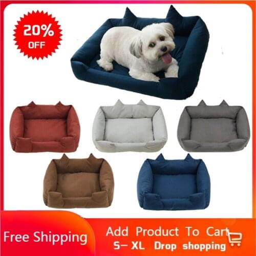 S-XL)Pet Soft Bed 5 Colors Warm Pet Products Dog Supplies Waterproof Kennel Mat for Small Medium Large Dog 4Size Drop Shipping