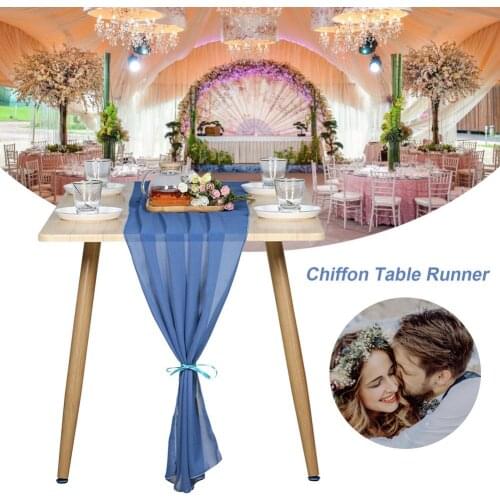 Chiffon Table Runner Soft Elegant Decorative Table Cloth For Wedding Party Banquets Bridal Home Table Arches Decoration