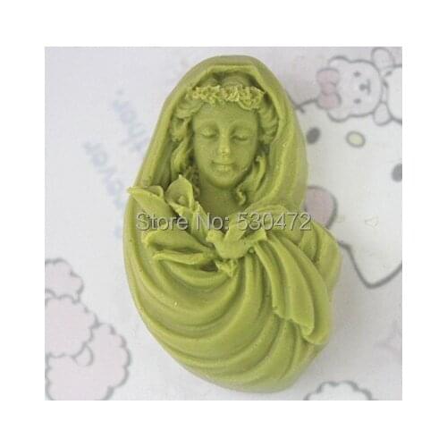 1 pcs C176 goddess clay pottery mould silicone cake mold soap Mold FM