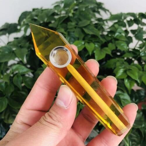 MOKAGY 10cm Glass Melting Stone Crystal Tobacco Smoking Pipes 1pc