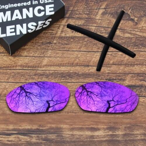ToughAsNails Purple Mirrored Polarized Replacement Lens and Black Earsocks for Oakley Whisker