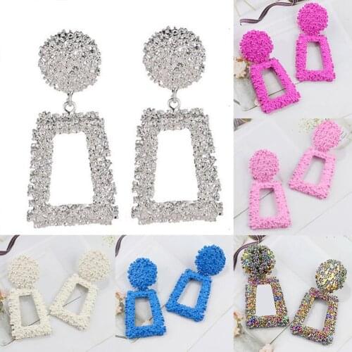 Trapezoid Large Long Acrylic Acetate Drop Earrings For Women Rectangle Earring Jewelry