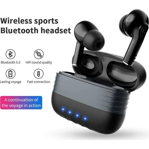 TWS Wireless Bluetooth Earphones IPX5 Waterproof HIFI Sports Earbuds with Charging Box Portable Audio Video Supplies