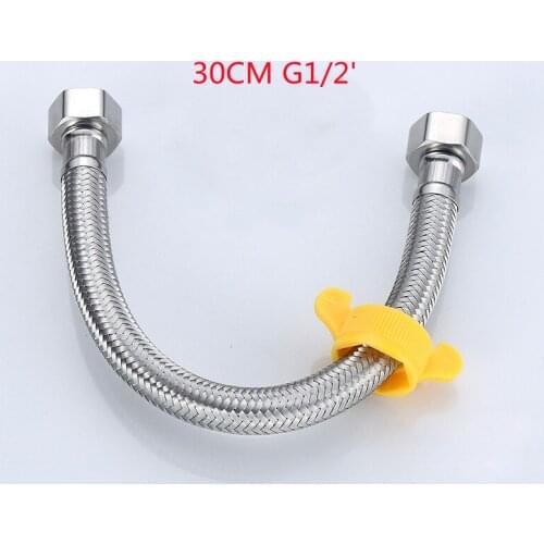 1PC 304 Stainless Steel Silver Faucet Water Inlet Hose Water Heater Water Pipe Toilet Inlet Pipe for Kitchen Bathroom 30cm G1/2