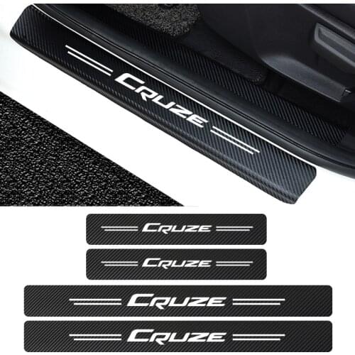 4pcs Car Door Threshold Waterproof Carbon Fiber Protective Stickers For Chevrolet Cruze Colorado Spark Captiva Malibu Trax Aveo