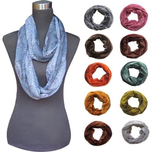 Snake Print Womens Infinity Loop Scarf Lightweight