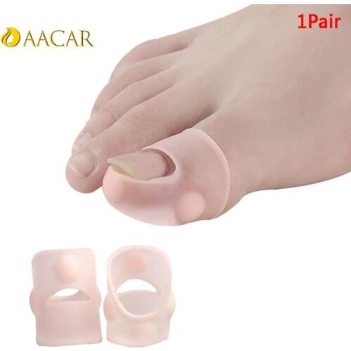 AACAR 1Pair Silicone Toe Separator Stretchers Bunion Protector Pedicure Feet Care Toe Corrector Hallux Valgus