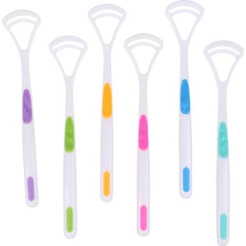 1PCS Dental Care Cleaner Brush Scraper Oral Tongue Clean Breath Health Tool For Adults More Color