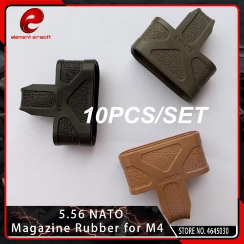 10PCS/SET Element Military NATO 5.56 Rubber Cage Loops Fast Mag for M4/16 Airsoft Rifle Magazine Assist Hunting Accessory