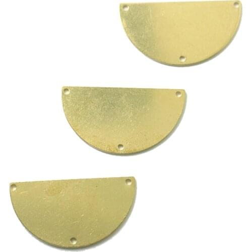 10 pieces of 19*35mm brass earring charm connector, geometric semicircular porous semicircular brass earring pendant