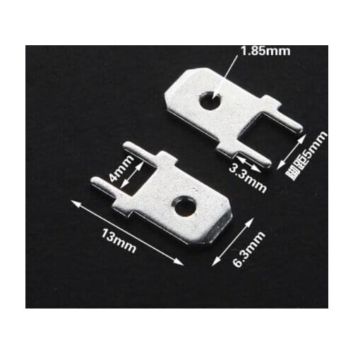 1000pcs 6.3mm Wiring PCB PCB Welded Terminals 0.8mm Thick Pie Crimp Terminals 6.3 Insert spring insert