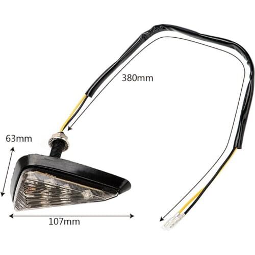 2Pcs Motorcycle Turn Signal Light Euro Triangle Flush Mount Smoke Amber LED