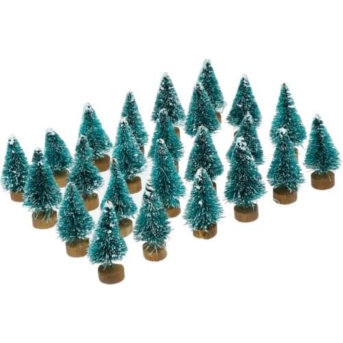 24pcs Mini Christmas Tree Decor Desktop Adornment Party Supplies for Home Shop Christmas Party Accessories