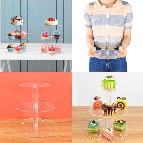 3Tier Acrylic Wedding Cake Stand Crystal Cup Cake Display Shelf Cupcake Holder Plate Baby Shower Birthday Party Decoration Stand