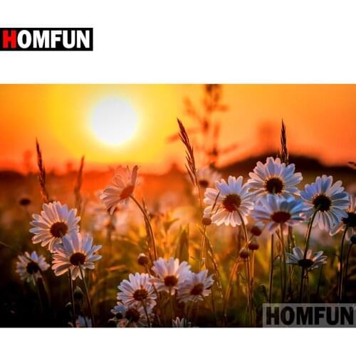 HOMFUN Full Square/Round Drill 5D DIY Diamond Painting "Flower sunset" Embroidery Cross Stitch 3D Home Decor Gift A11044