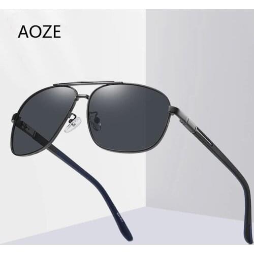 AOZE 2021 Luxury Polarized Sunglasses Men Women Pilot Metal Sun Glasses Male Lunete De Soleil Femme UV400