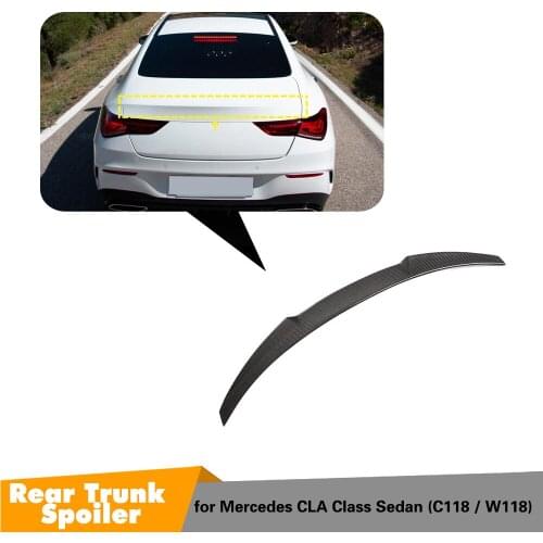 Car Spoiler For Mercedes-Benz CLA Class W118 2019 2020 Carbon Fiber Rear Trunk Wing Lip Spoiler