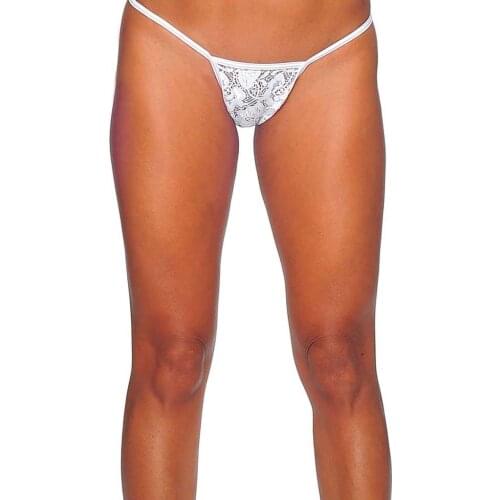 Merry See White Lace Thong